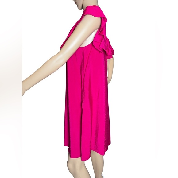A New Day Women's Pink Sleeveless Ruffle Yoke Dress with Pockets Sz Extra Small - Picture 4 of 8